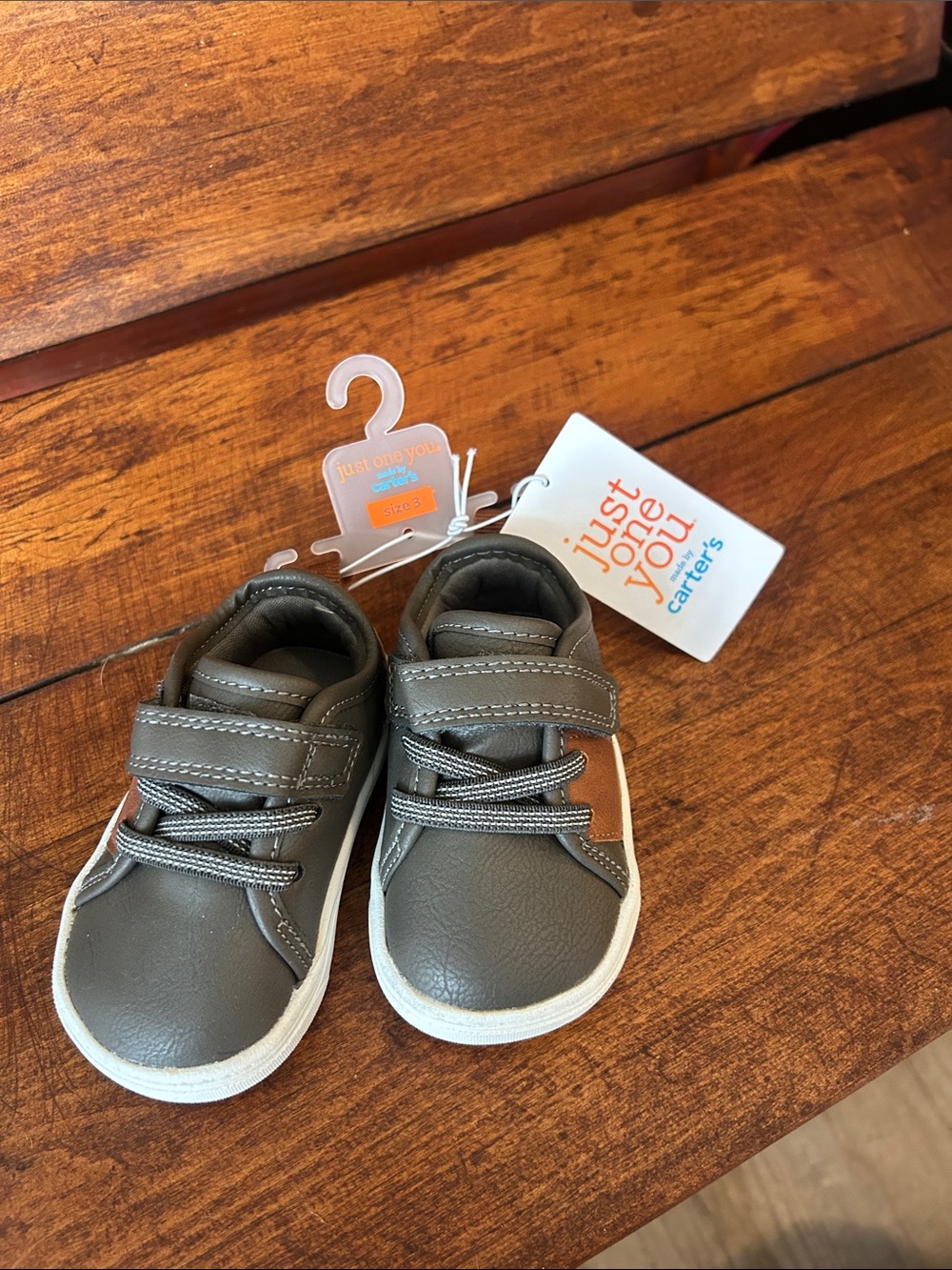 NWT Carter's Gray Toddler Sneakers with White Soles